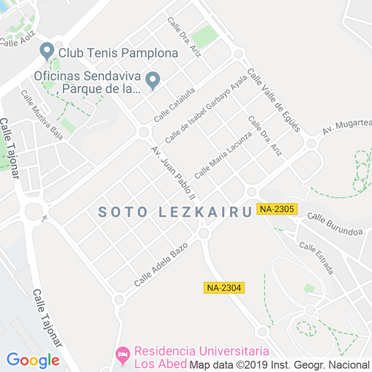 Código Postal calle Lacunza en Pamplona