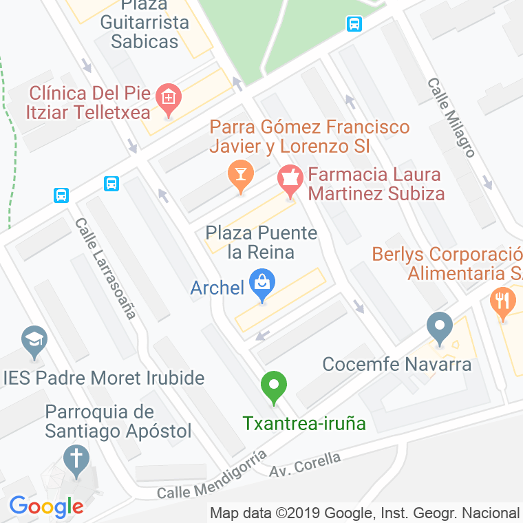 Código Postal calle Puente La Reina, plaza en Pamplona