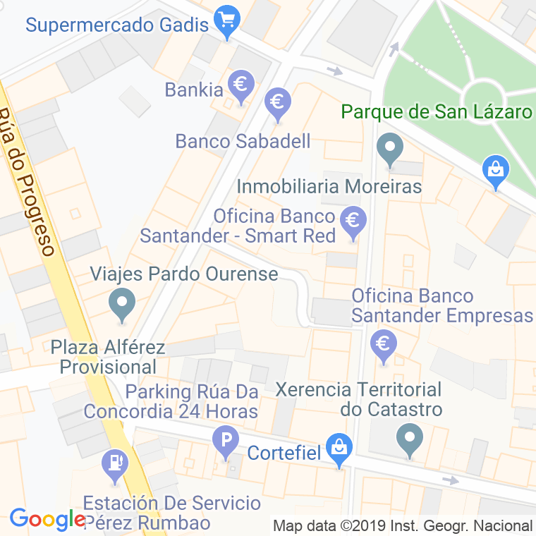 Código Postal calle Paz Novoa, praza en Ourense