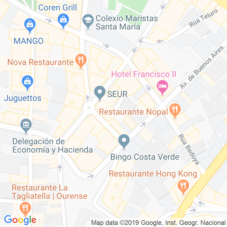 Código Postal calle Catro Camiños en Ourense