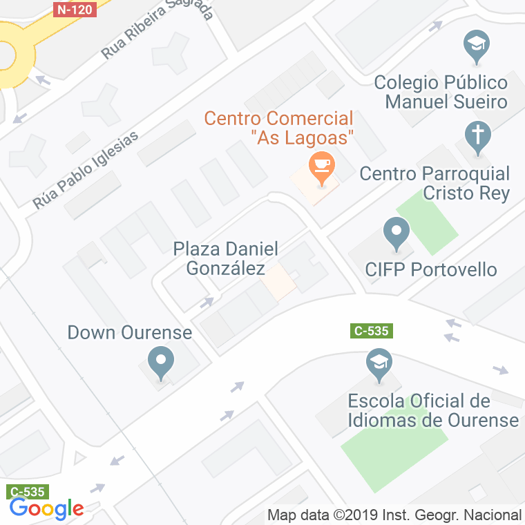 Código Postal calle Daniel Gonzalez, praza en Ourense