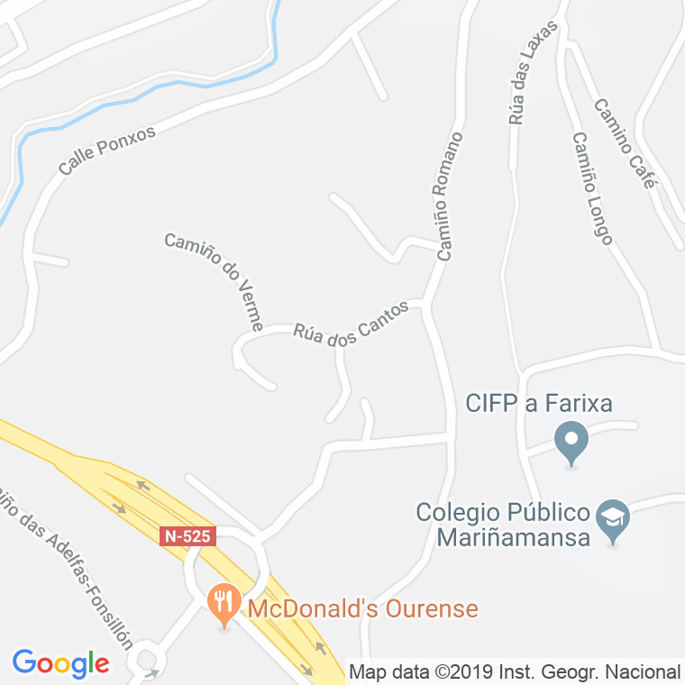 Código Postal calle Cantos en Ourense