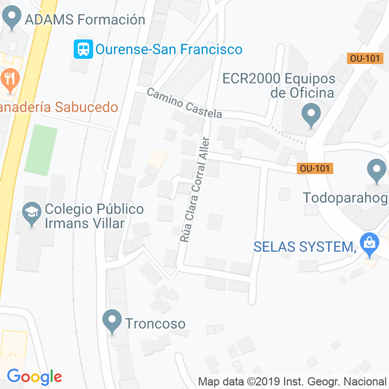Código Postal calle Clara Corral Aller en Ourense