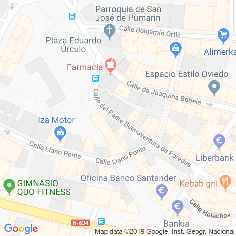 Código Postal calle Padre Buenaventura Paredes en Oviedo