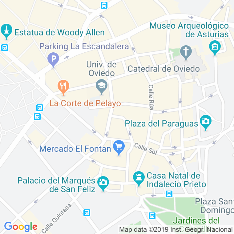 Código Postal calle Riego, plaza en Oviedo