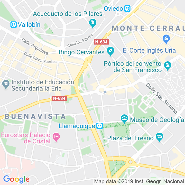 Código Postal calle Galicia, avenida (Impares Del 1 Al 43)  (Pares Del 2 Al 52) en Oviedo