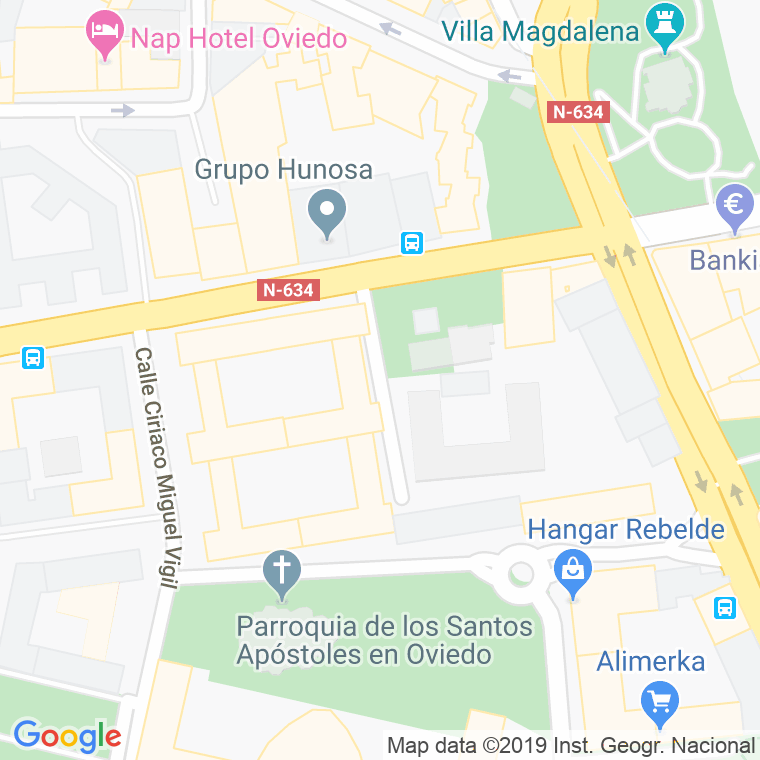 Código Postal calle Paulino Vicente en Oviedo