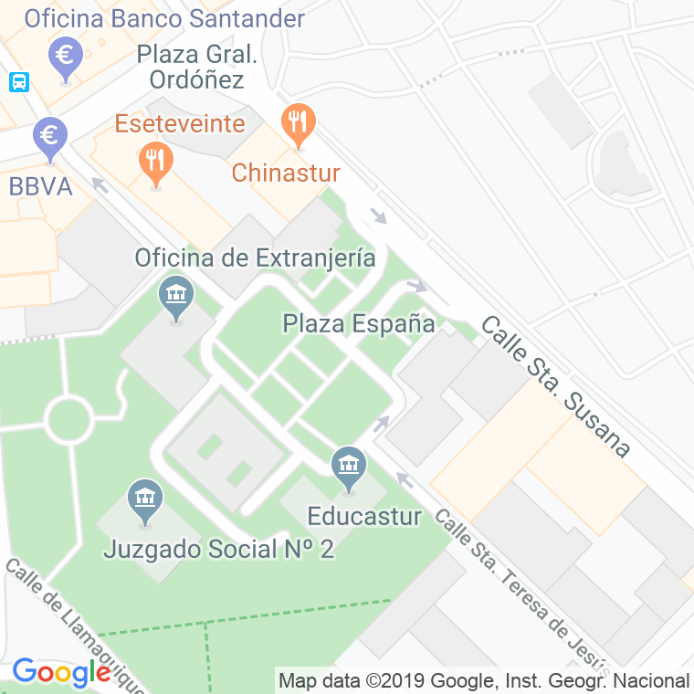Código Postal calle España, plaza en Oviedo