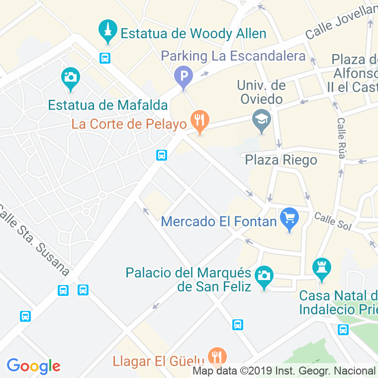 Código Postal calle Suarez De La Riva en Oviedo