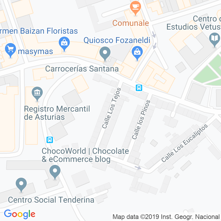 Código Postal calle Tejos, Los en Oviedo