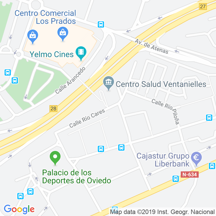 Código Postal calle Rio Cares en Oviedo