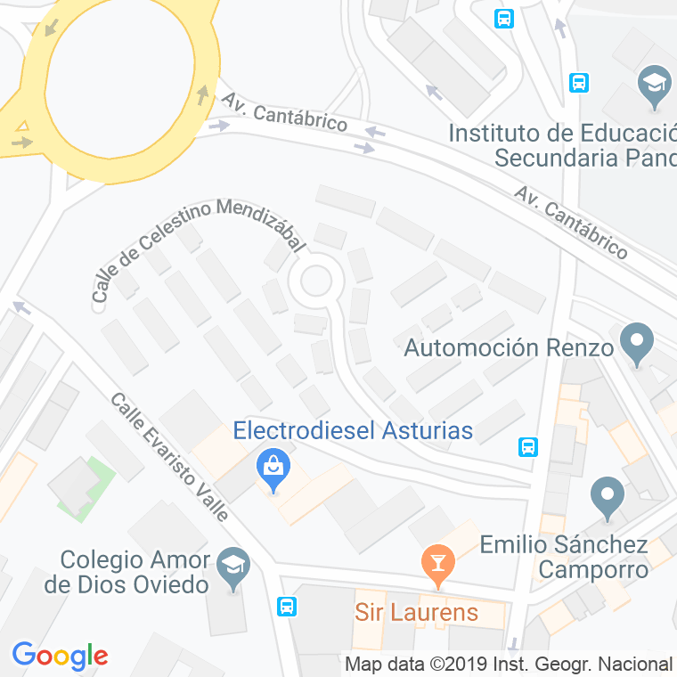 Código Postal calle Celestino Mendizabal en Oviedo
