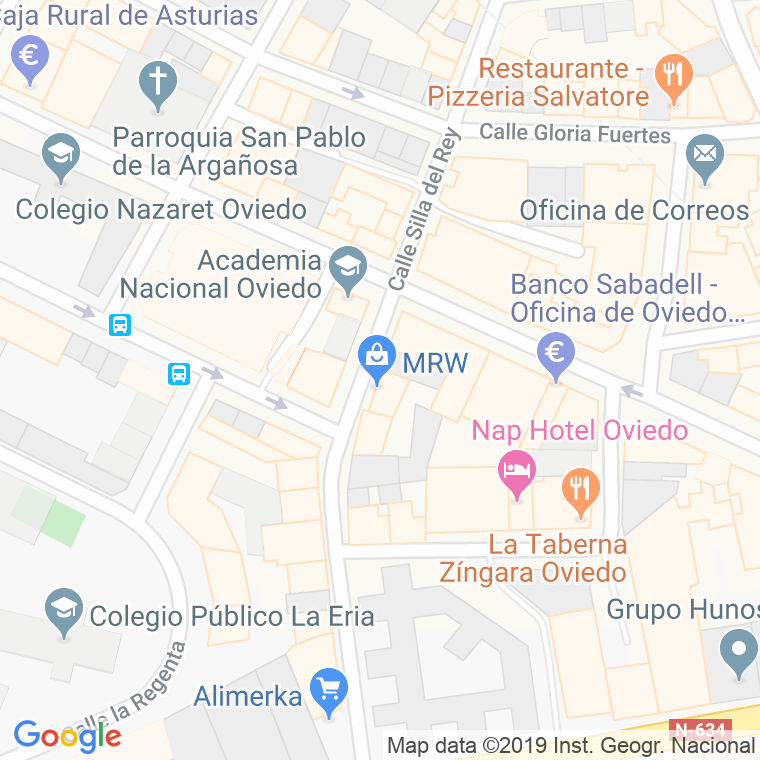 Código Postal calle Silla Del Rey en Oviedo