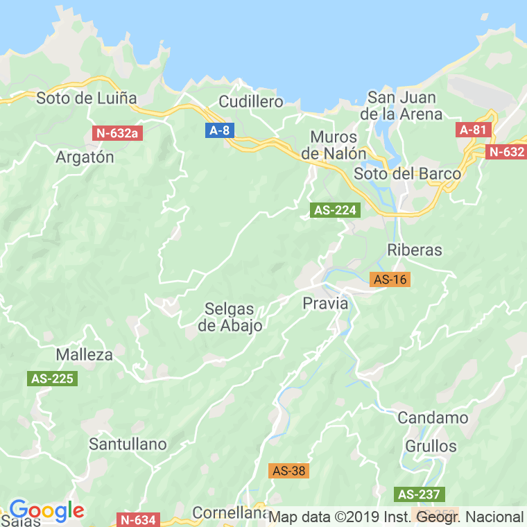 Código Postal de Llaneces (Pravia) en Asturias