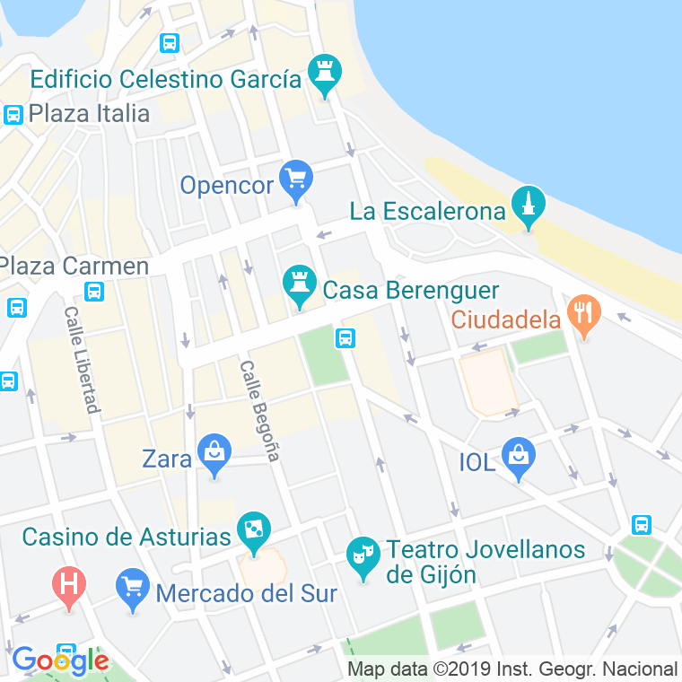Código Postal calle Instituto, Del, plaza en Gijón