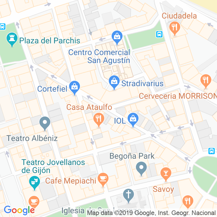 Código Postal calle Menendez Valdes en Gijón