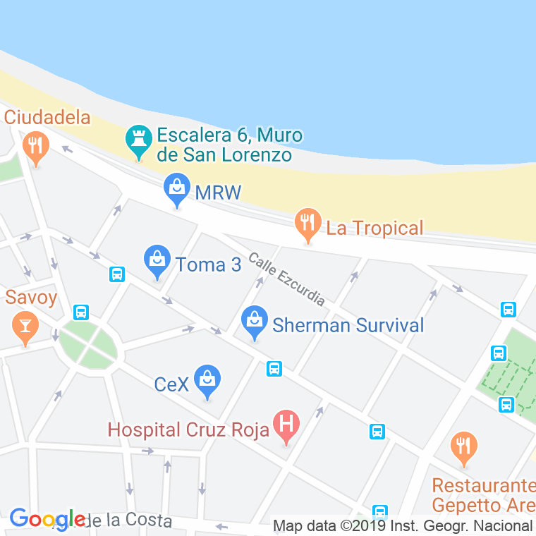 Código Postal calle Caridad en Gijón