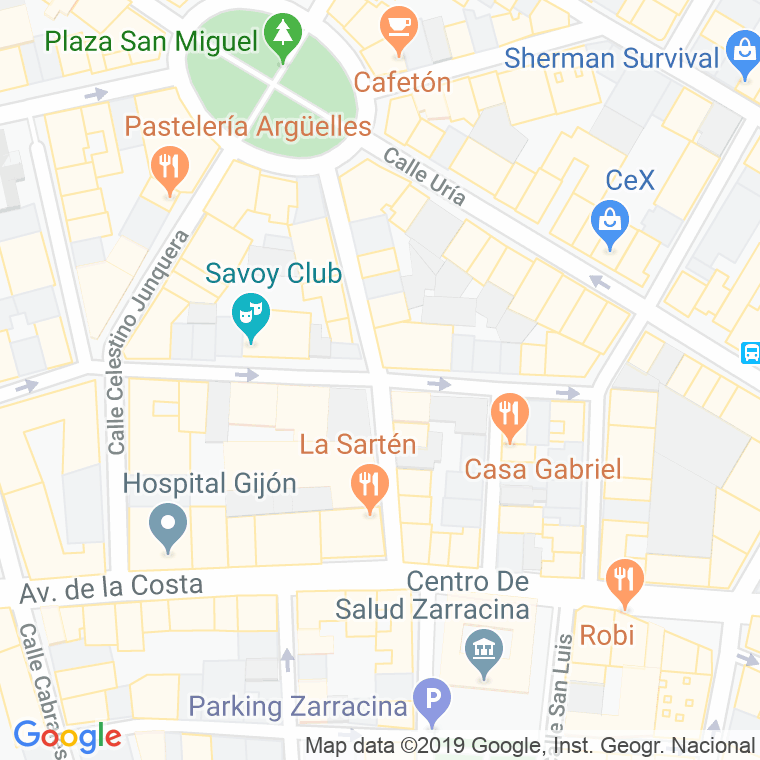 Código Postal calle Santa Doradia en Gijón