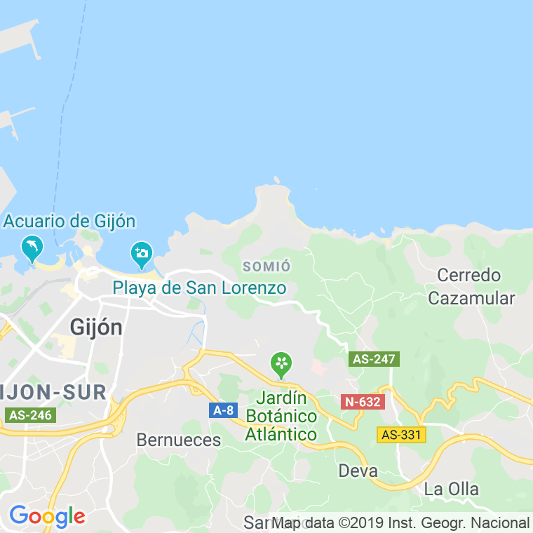 Código Postal calle Dioni, Del, camino en Gijón