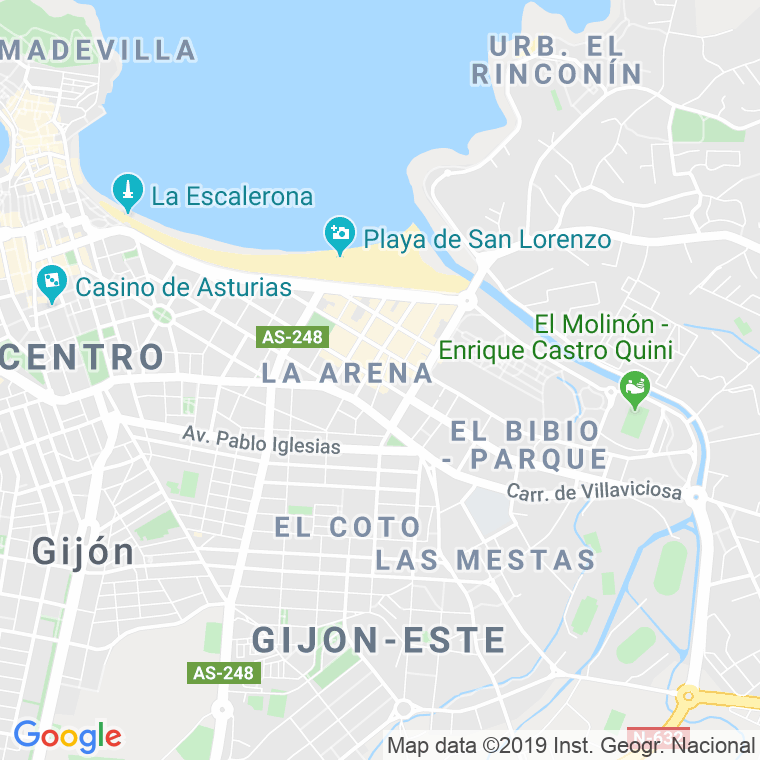 Código Postal calle Ezcurdia   (Impares Del 67 Al Final)  (Pares Del 138 Al Final) en Gijón