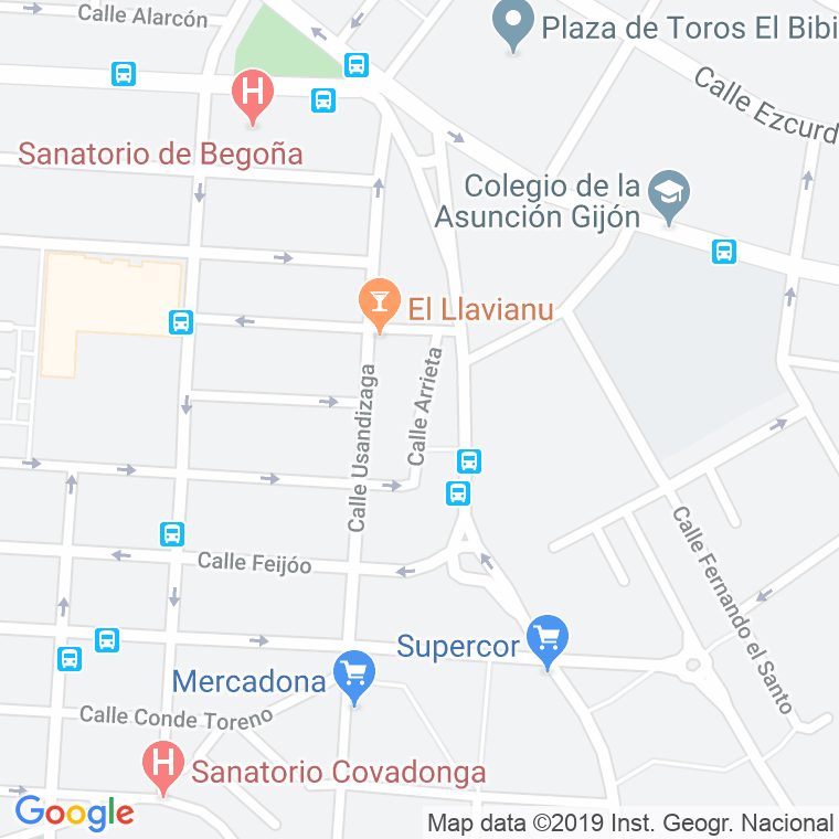 Código Postal calle Arrieta, De, travesia en Gijón
