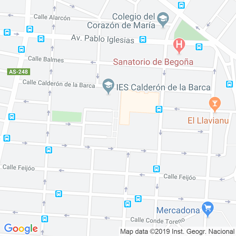 Código Postal calle Calderon De La Barca en Gijón