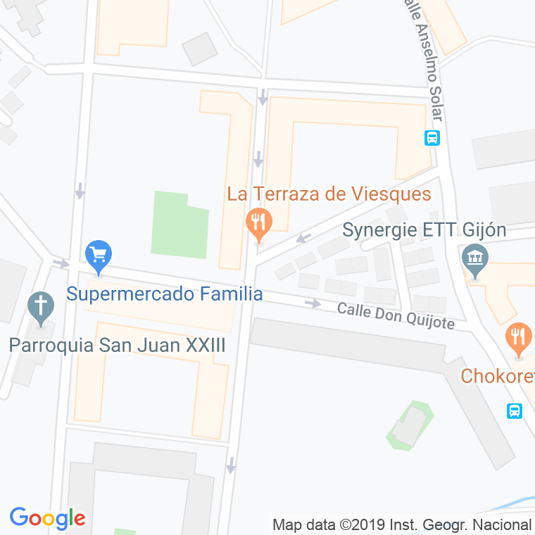 Código Postal calle Eloy Yenes, De, grupo en Gijón