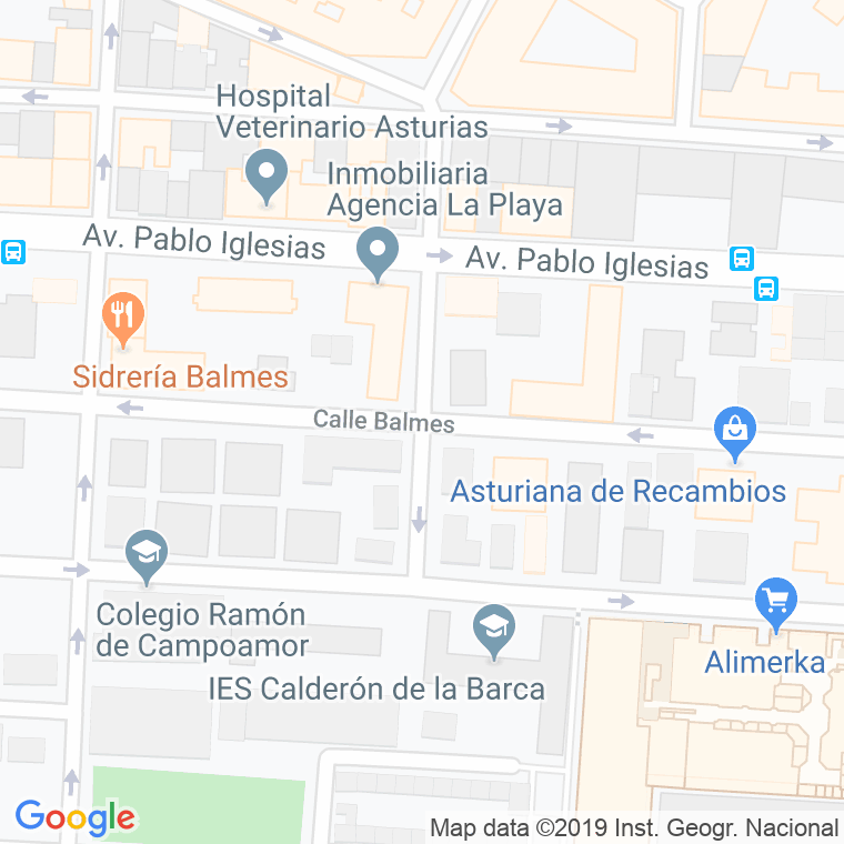 Código Postal calle Granados en Gijón