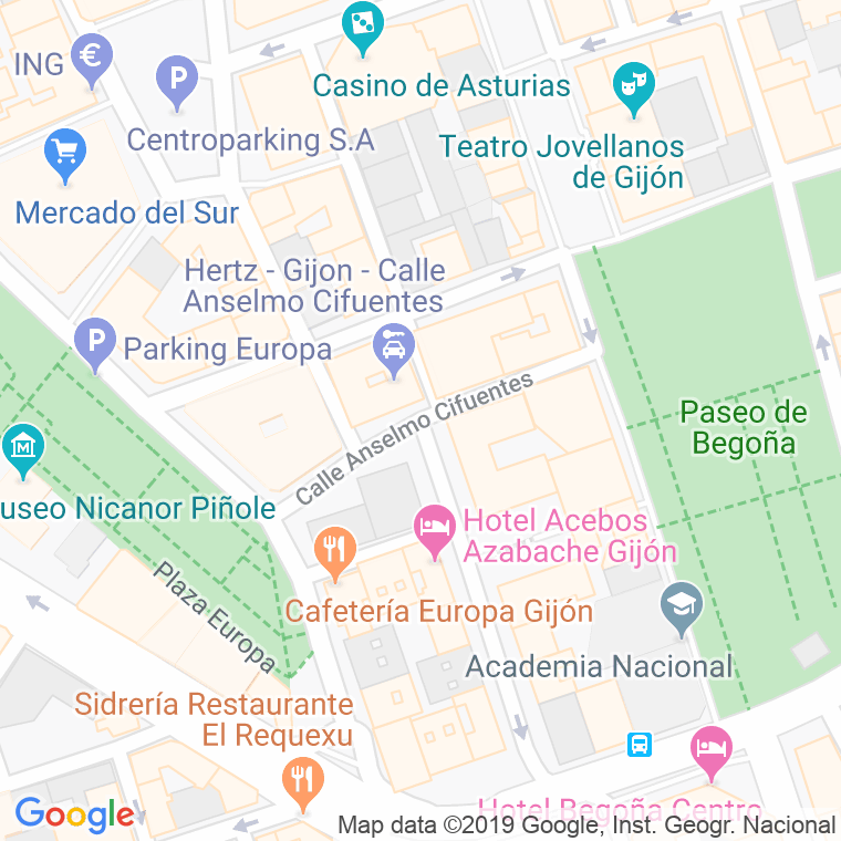 Código Postal calle Anselmo Cifuentes en Gijón