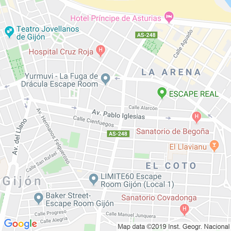 Código Postal calle Pablo Iglesias, De, avenida (Impares Del 1 Al 57)  (Pares Del 2 Al 54) en Gijón