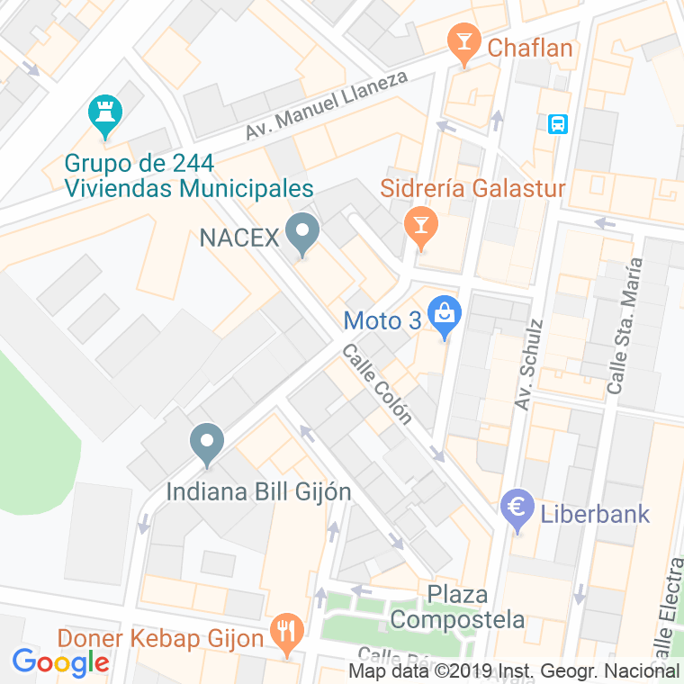 Código Postal calle Colon en Gijón