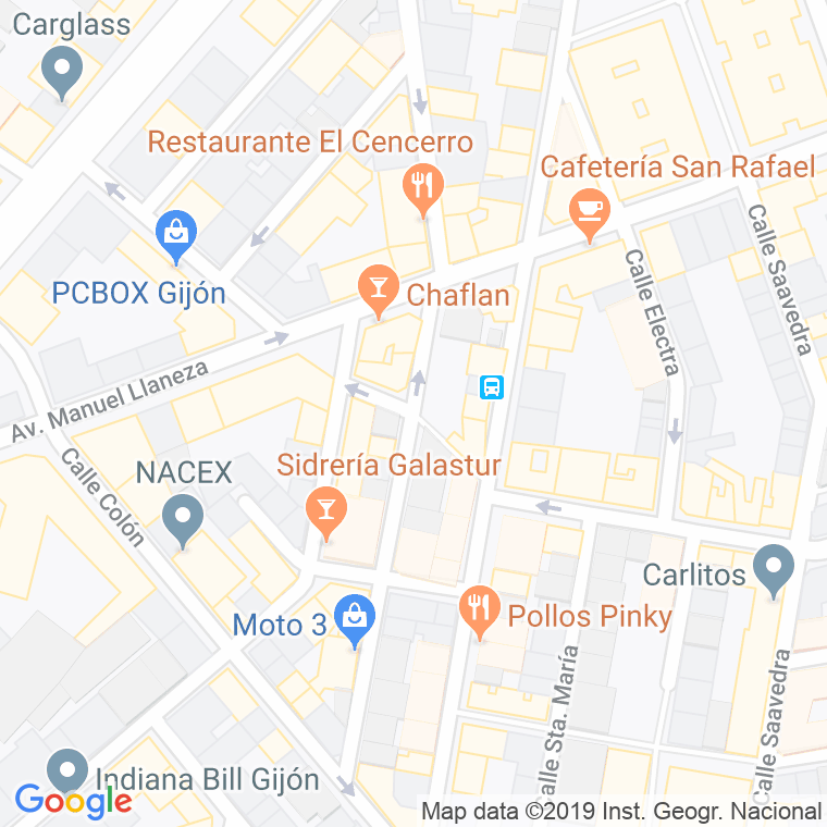 Código Postal calle Pintora Carolina Del Castillo en Gijón