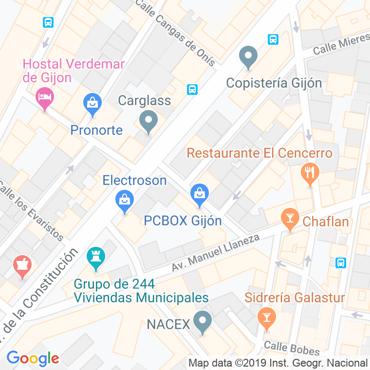Código Postal calle San Juan De La Cruz en Gijón