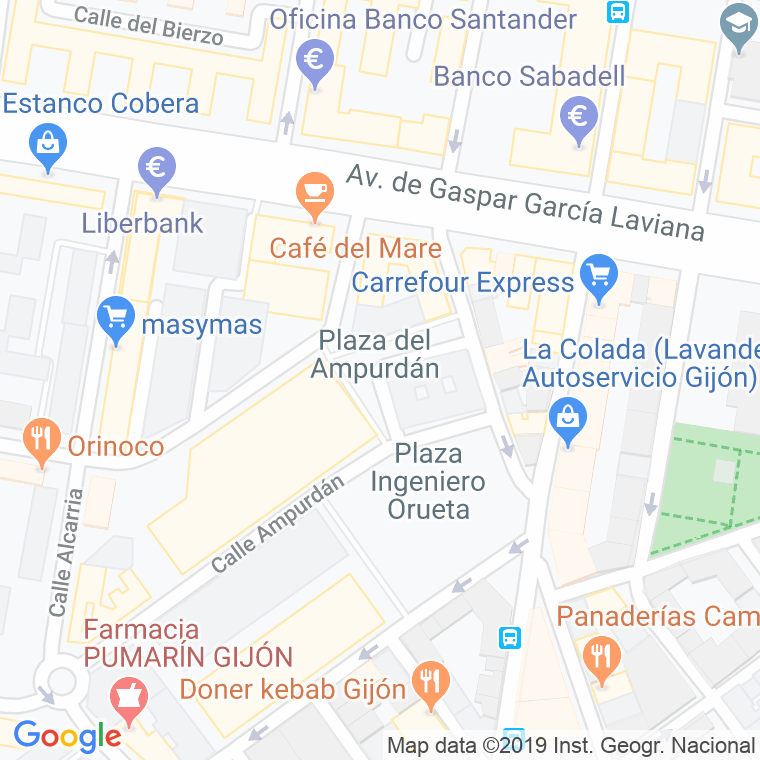 Código Postal calle Ampurdan, Del, plaza en Gijón