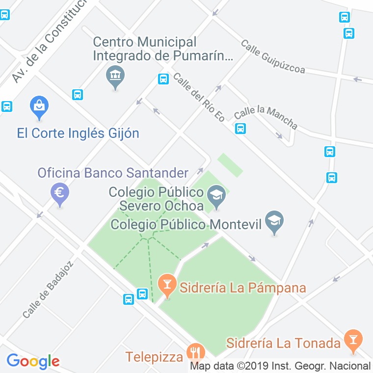 Código Postal calle Eulalia De Llanos Y Noriega en Gijón