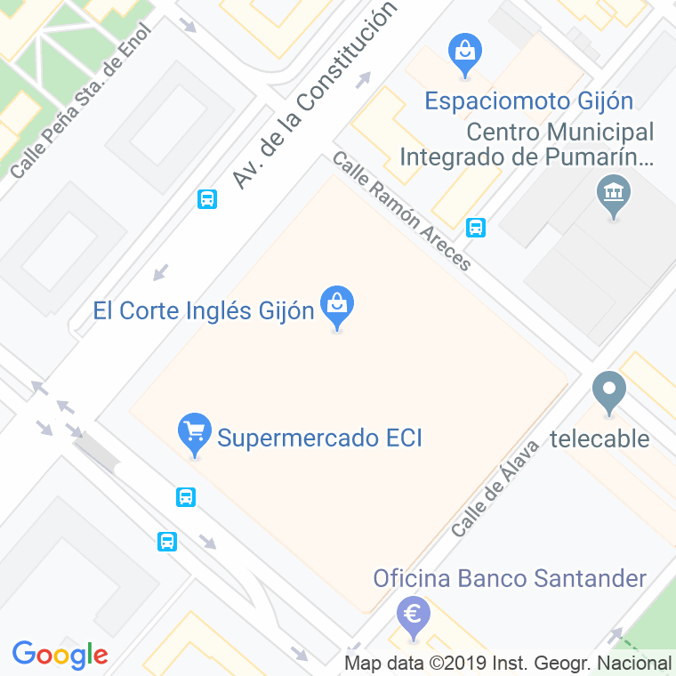 Código Postal calle Hipercor, Centro Comercial en Gijón