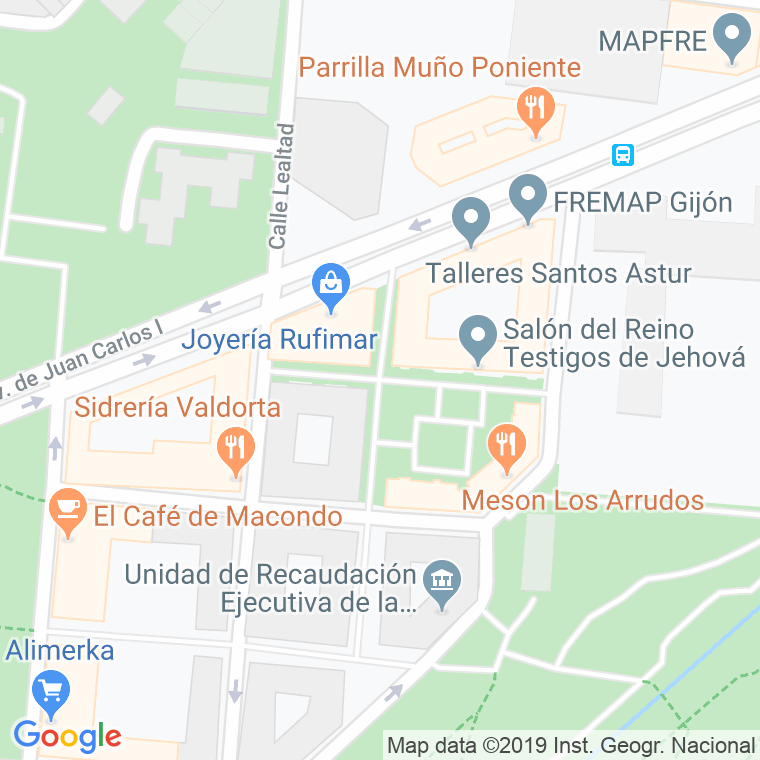 Código Postal calle Foces Del Rio Aller, De Las en Gijón