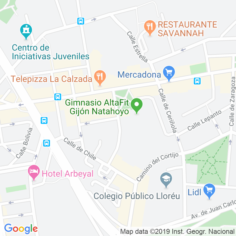 Código Postal calle Mercedes, Las en Gijón