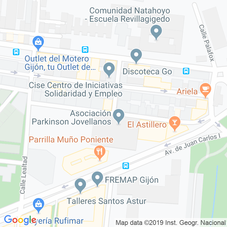 Código Postal calle Moreda, De, avenida en Gijón