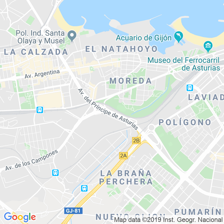 Código Postal calle Principe De Asturias, Del, avenida (Pares Del 2 Al Final) en Gijón