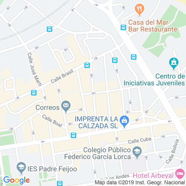 Código Postal calle Peru en Gijón