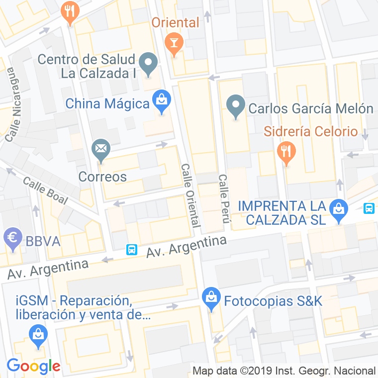 Código Postal calle Rufino Garcia Sotura en Gijón