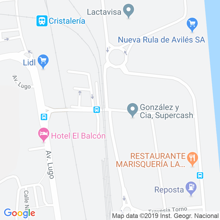 Código Postal calle Cristal, Del, travesia en Avilés