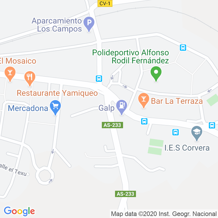 Código Postal calle Trubia, De (Corvera), carretera en Avilés