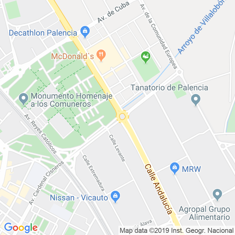 Código Postal calle Cataluña, avenida en Palencia