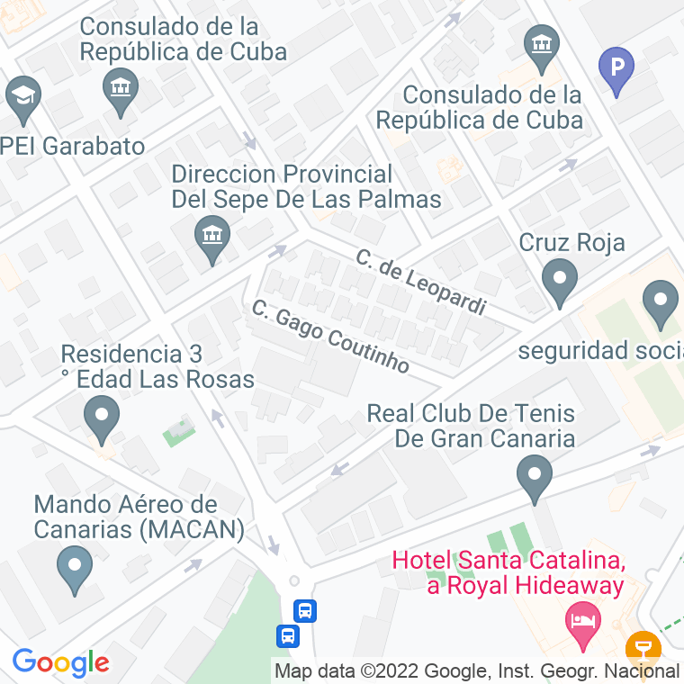 Código Postal calle Gago Gouthino en Las Palmas de Gran Canaria