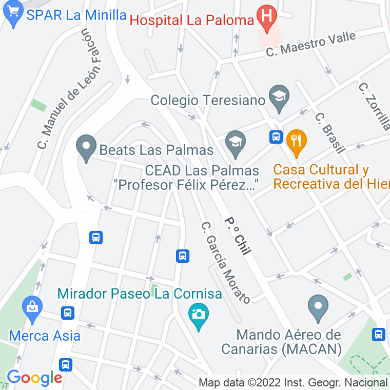 Código Postal calle Garcia Morato en Las Palmas de Gran Canaria