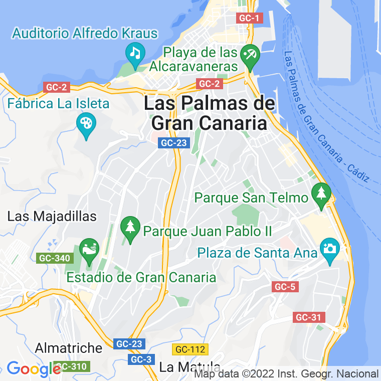 Código Postal calle Escaleritas, avenida (Impares Del 113 Al 125)  (Pares Del 142 Al 158) en Las Palmas de Gran Canaria