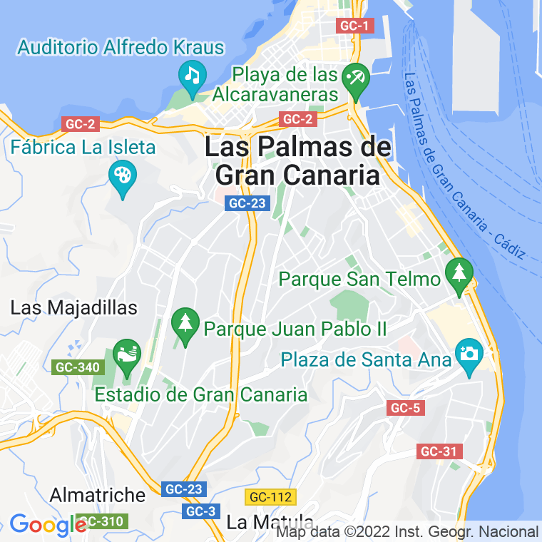 Código Postal calle Escaleritas, avenida (Impares Del 127 Al Final)  (Pares Del 160 Al Final) en Las Palmas de Gran Canaria