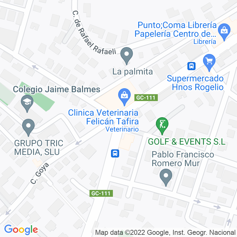 Código Postal calle Cruz De Morera (Tafira Alta) en Las Palmas de Gran Canaria
